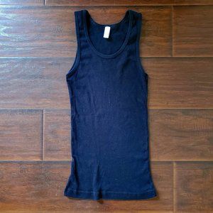 AMERICAN APPAREL Black Rib Basic Tank Top
